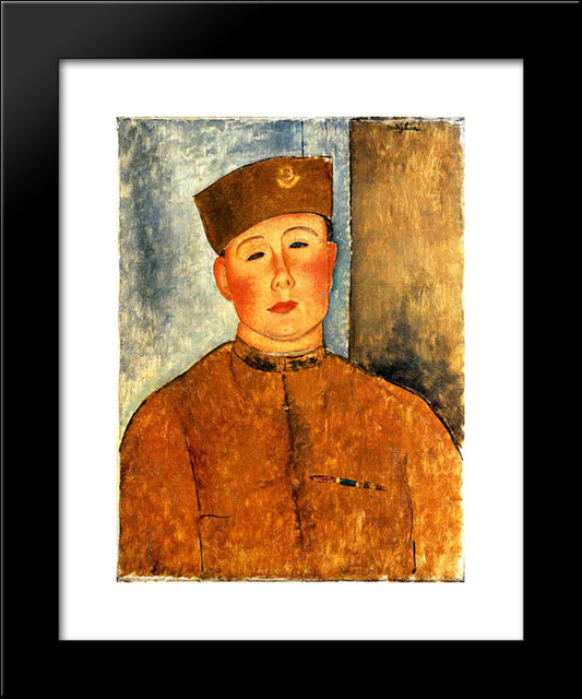 The Zouave 20x24 Black Modern Wood Framed Art Print Poster by Modigliani, Amedeo