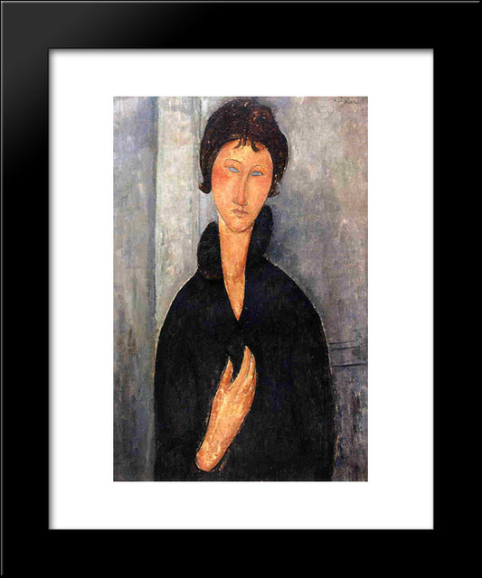 Woman With Blue Eyes 20x24 Black Modern Wood Framed Art Print Poster by Modigliani, Amedeo