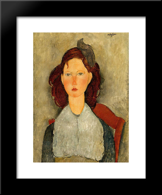 Young Girl Seated 20x24 Black Modern Wood Framed Art Print Poster by Modigliani, Amedeo