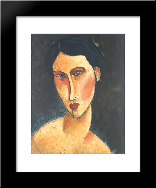 Young Girl With Blue Eyes 20x24 Black Modern Wood Framed Art Print Poster by Modigliani, Amedeo