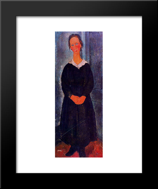 Young Servant Girl 20x24 Black Modern Wood Framed Art Print Poster by Modigliani, Amedeo