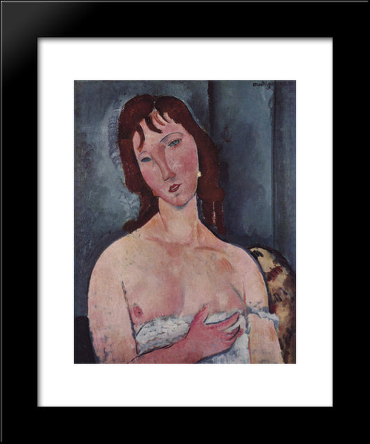 Young Woman 20x24 Black Modern Wood Framed Art Print Poster by Modigliani, Amedeo