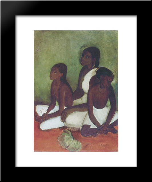 Fruit Vendors 20x24 Black Modern Wood Framed Art Print Poster by Sher Gil, Amrita