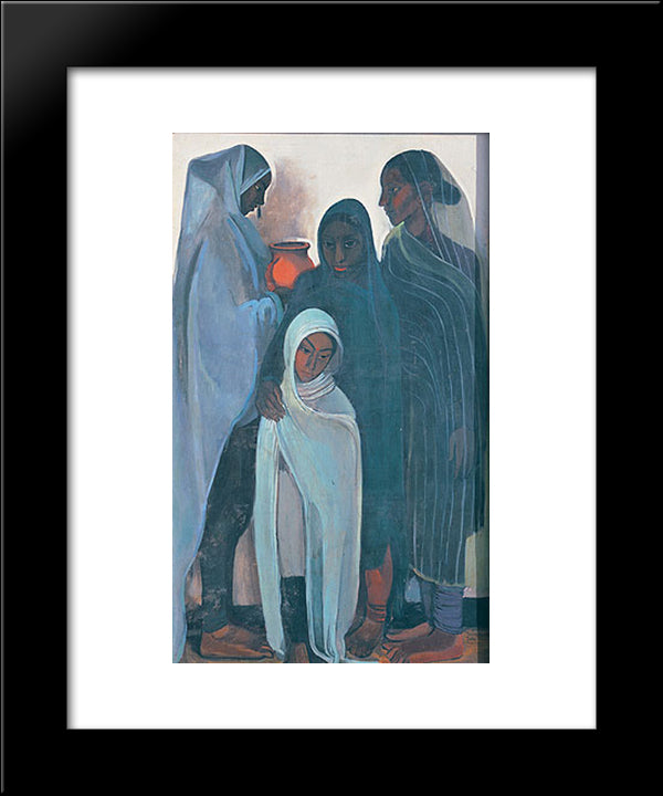 Hill Women 20x24 Black Modern Wood Framed Art Print Poster by Sher Gil, Amrita
