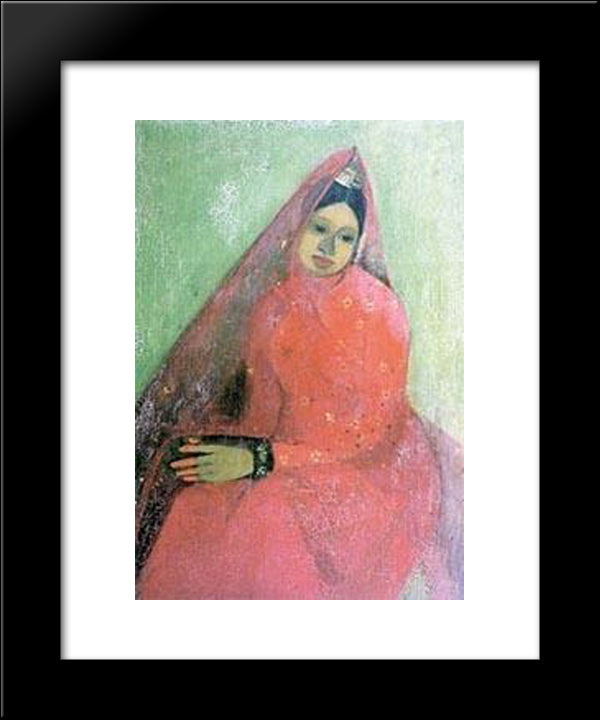 The Bride 20x24 Black Modern Wood Framed Art Print Poster by Sher Gil, Amrita