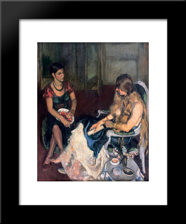 Young Girls 20x24 Black Modern Wood Framed Art Print Poster by Sher Gil, Amrita