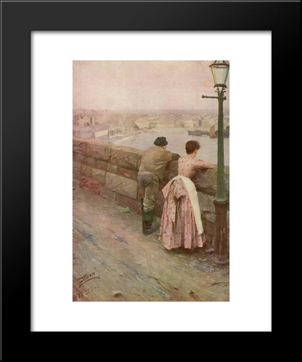 A Fisherman 20x24 Black Modern Wood Framed Art Print Poster by Zorn, Anders