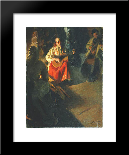 A Musical Family 20x24 Black Modern Wood Framed Art Print Poster by Zorn, Anders
