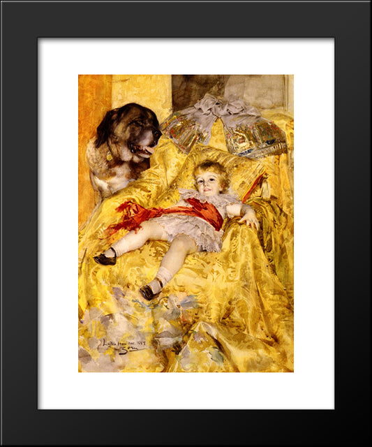 A Portrait Of A Christian De Falbe 20x24 Black Modern Wood Framed Art Print Poster by Zorn, Anders