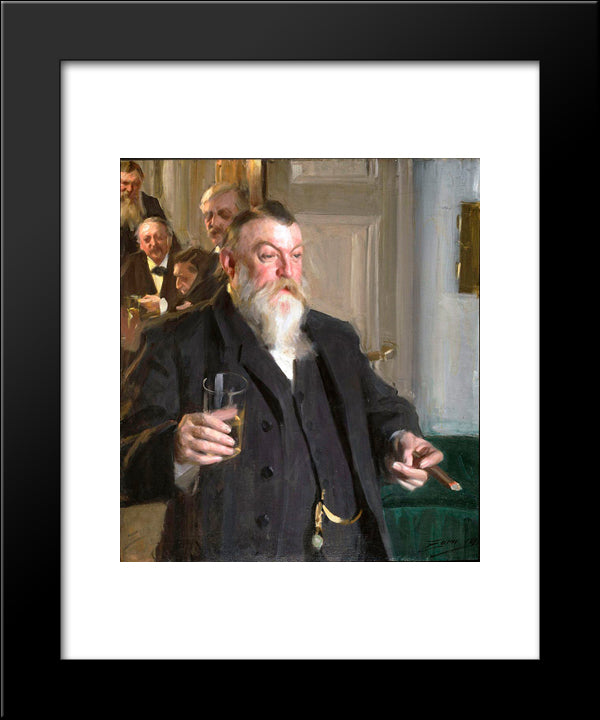 A Toast In The Idun Society 20x24 Black Modern Wood Framed Art Print Poster by Zorn, Anders