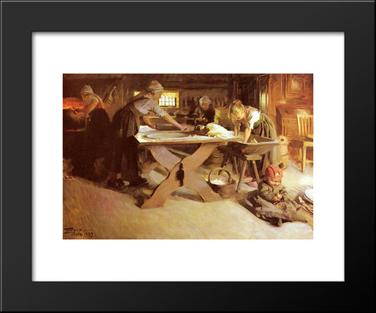 Baking The Bread 20x24 Black Modern Wood Framed Art Print Poster by Zorn, Anders