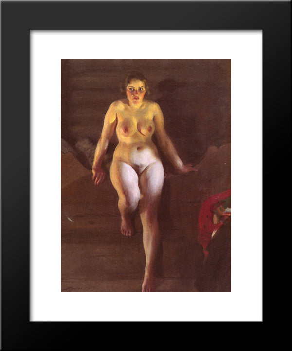 Bed On The Loft 20x24 Black Modern Wood Framed Art Print Poster by Zorn, Anders