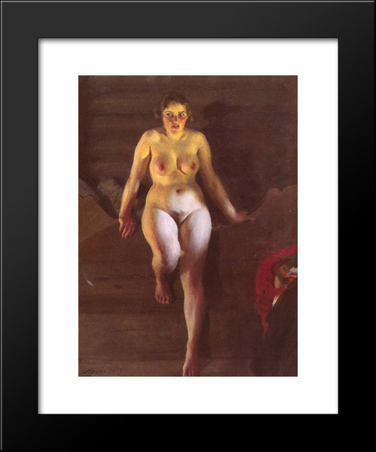 Bed On The Loft 20x24 Black Modern Wood Framed Art Print Poster by Zorn, Anders
