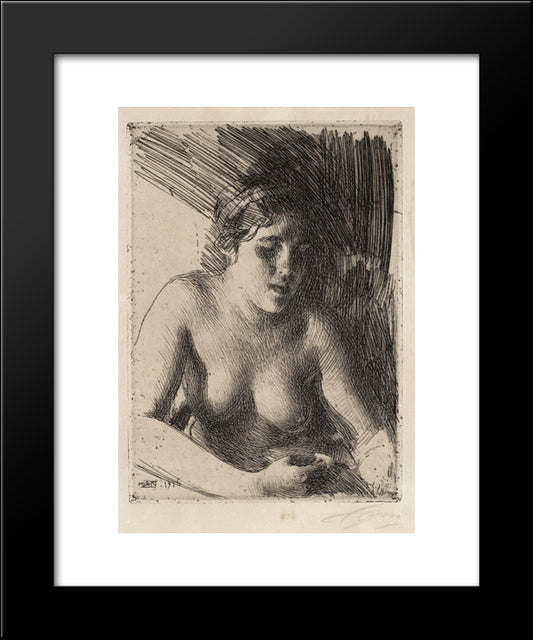Bust 20x24 Black Modern Wood Framed Art Print Poster by Zorn, Anders