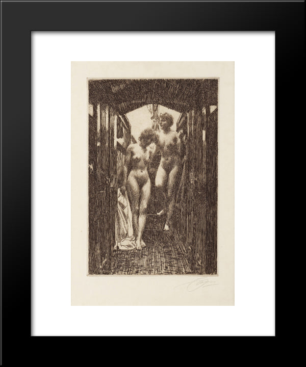 Cabin 20x24 Black Modern Wood Framed Art Print Poster by Zorn, Anders