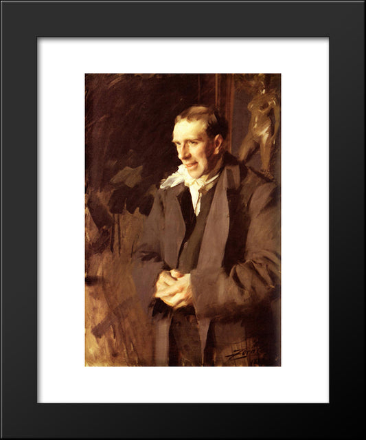 Coquelin Cadet 20x24 Black Modern Wood Framed Art Print Poster by Zorn, Anders