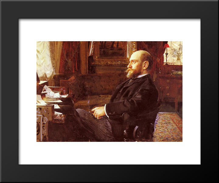 Ernest Cassel 20x24 Black Modern Wood Framed Art Print Poster by Zorn, Anders