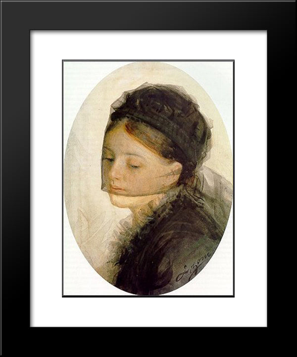 In Mourning 20x24 Black Modern Wood Framed Art Print Poster by Zorn, Anders