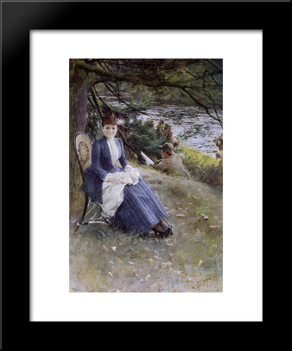 In Scotland (Mrs. Symons) 20x24 Black Modern Wood Framed Art Print Poster by Zorn, Anders