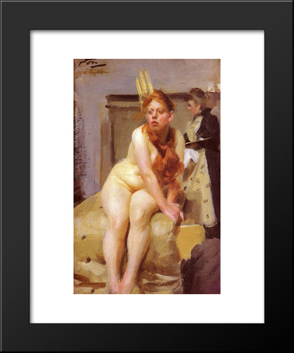 In The Studio 20x24 Black Modern Wood Framed Art Print Poster by Zorn, Anders