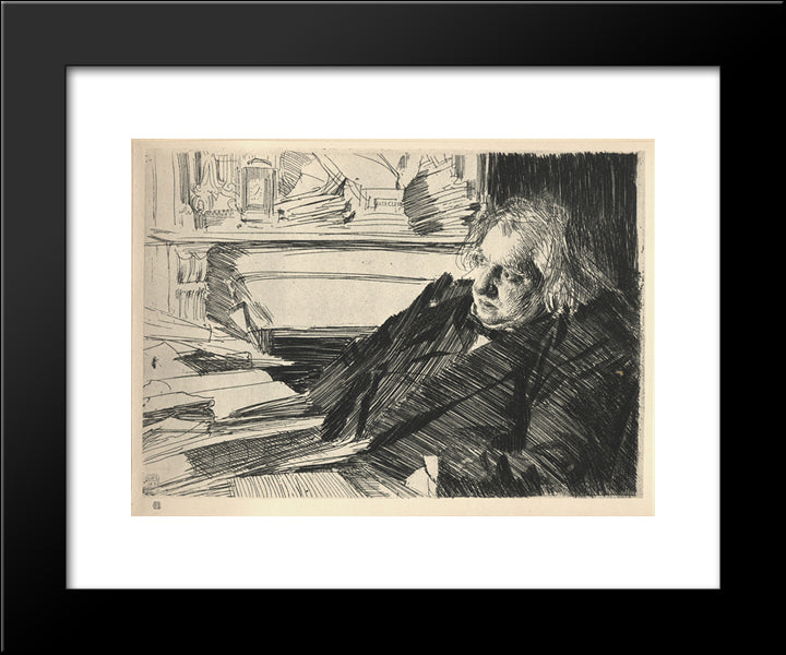 Joseph-Ernest Renan 20x24 Black Modern Wood Framed Art Print Poster by Zorn, Anders