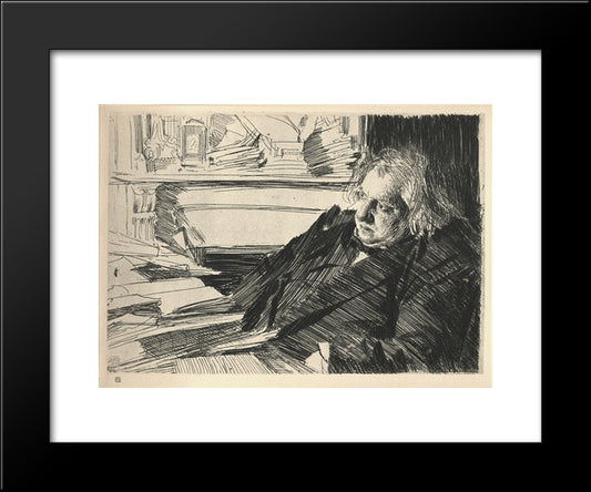 Joseph-Ernest Renan 20x24 Black Modern Wood Framed Art Print Poster by Zorn, Anders
