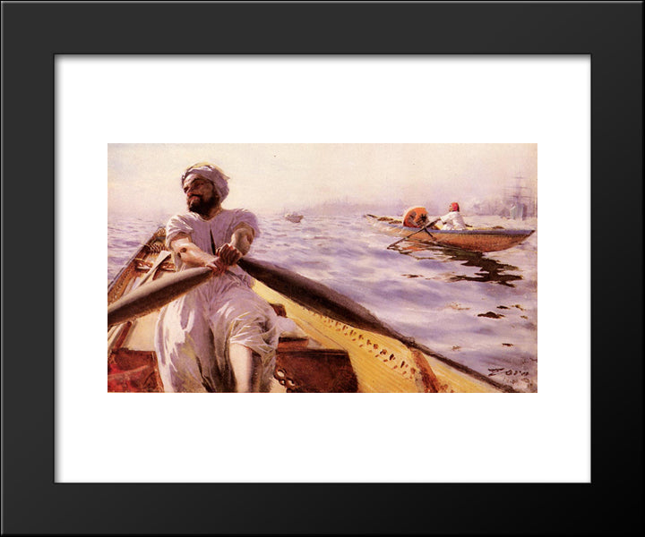 Kaikroddare 20x24 Black Modern Wood Framed Art Print Poster by Zorn, Anders