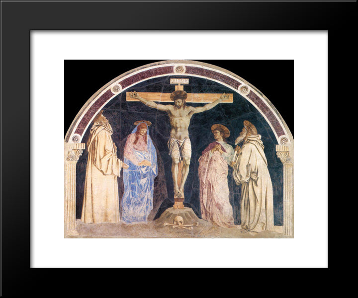 Crucifixion 20x24 Black Modern Wood Framed Art Print Poster by Castagno, Andrea del