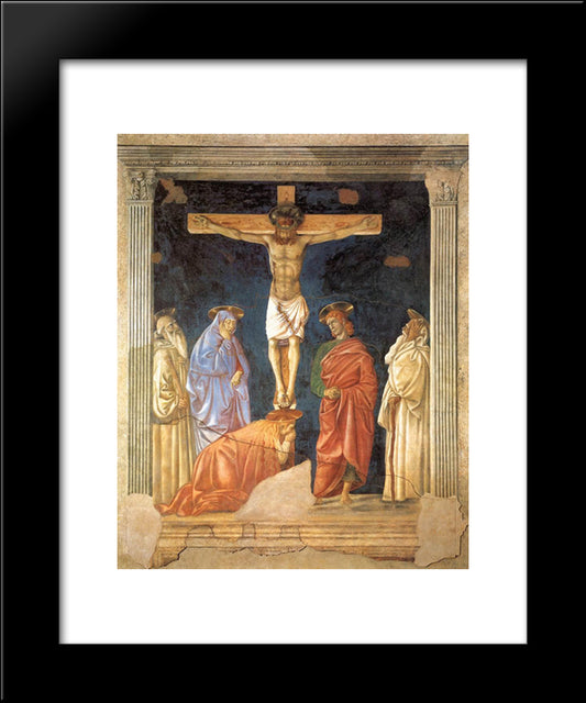 Crucifixion And Saints 20x24 Black Modern Wood Framed Art Print Poster by Castagno, Andrea del