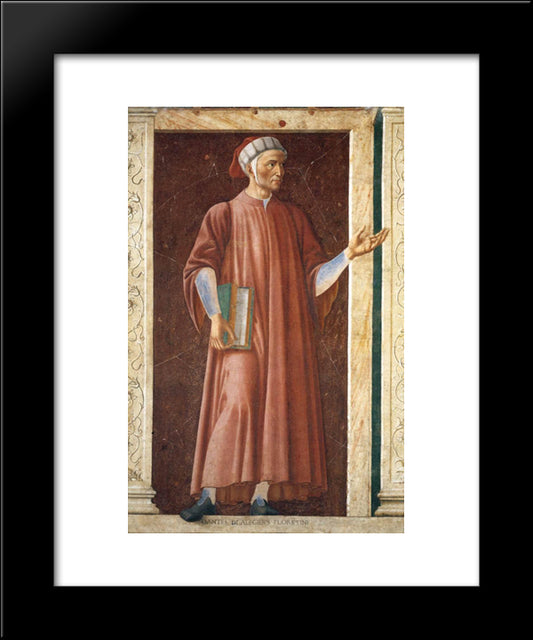 Dante Alighieri 20x24 Black Modern Wood Framed Art Print Poster by Castagno, Andrea del