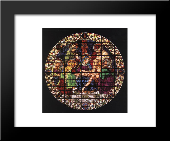 Deposition Of Christ 20x24 Black Modern Wood Framed Art Print Poster by Castagno, Andrea del