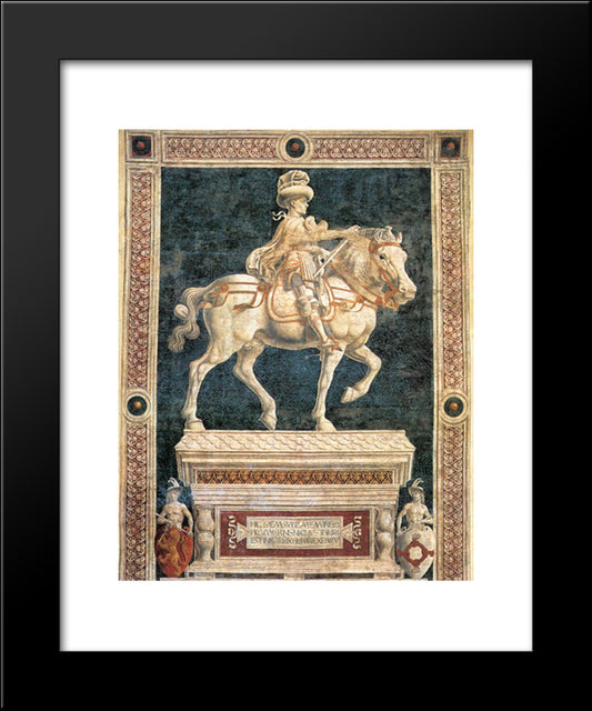 Equestrian Monument To Niccolo Da Tolentino 20x24 Black Modern Wood Framed Art Print Poster by Castagno, Andrea del