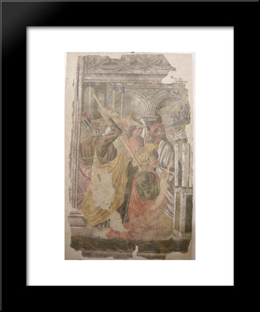 Martyrdom Of St. Thomas 20x24 Black Modern Wood Framed Art Print Poster by Castagno, Andrea del