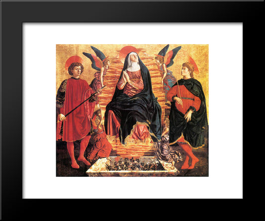 Our Lady Of The Assumption With Saints Miniato And Julian 20x24 Black Modern Wood Framed Art Print Poster by Castagno, Andrea del