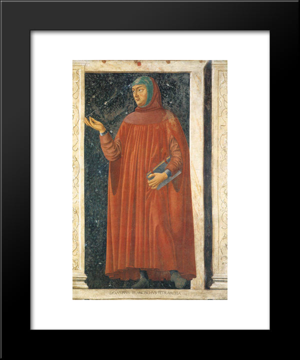 Petrarch 20x24 Black Modern Wood Framed Art Print Poster by Castagno, Andrea del