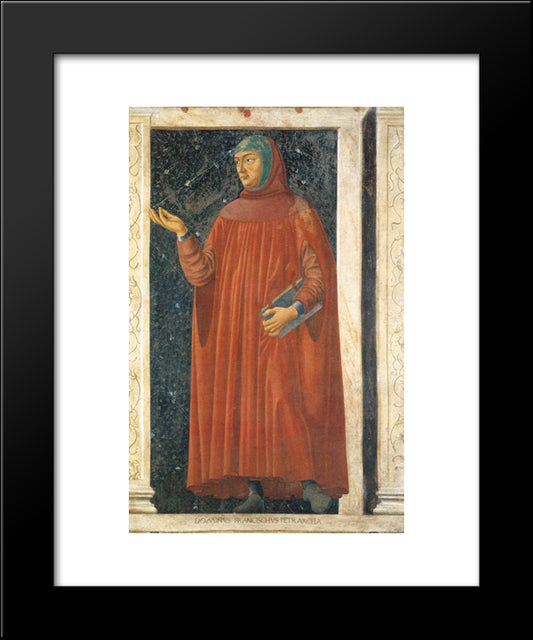 Petrarch 20x24 Black Modern Wood Framed Art Print Poster by Castagno, Andrea del