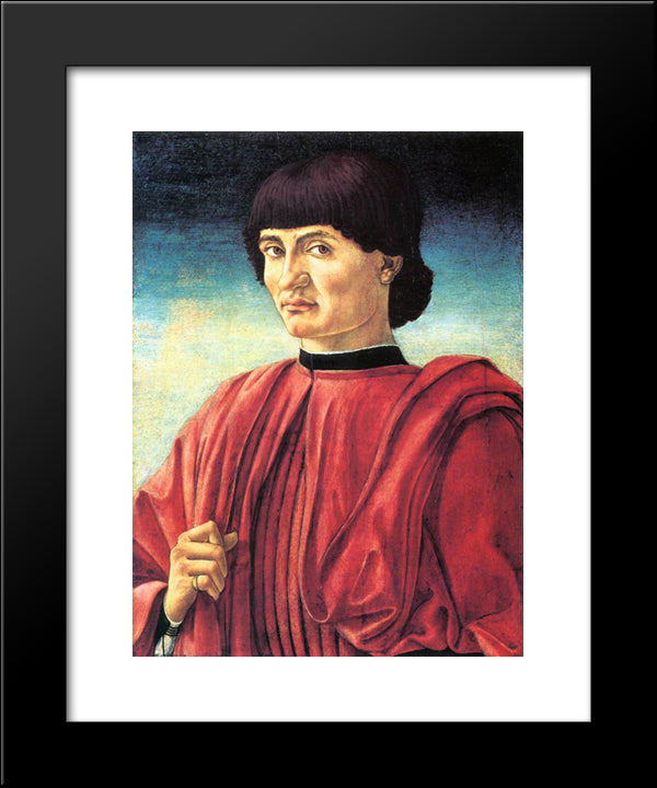 Portrait Of A Gentleman 20x24 Black Modern Wood Framed Art Print Poster by Castagno, Andrea del