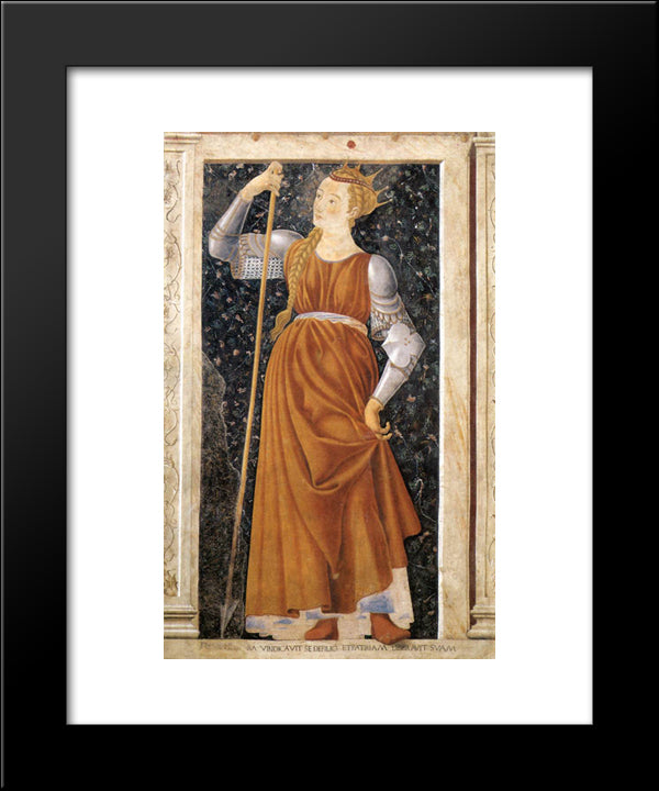 Queen Tomyris 20x24 Black Modern Wood Framed Art Print Poster by Castagno, Andrea del