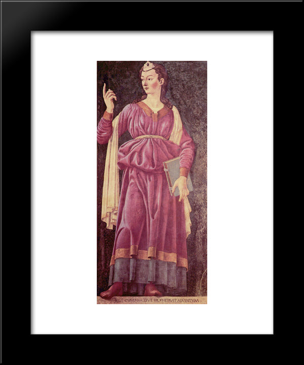 The Cuman Sibyl 20x24 Black Modern Wood Framed Art Print Poster by Castagno, Andrea del