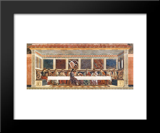 The Last Supper 20x24 Black Modern Wood Framed Art Print Poster by Castagno, Andrea del