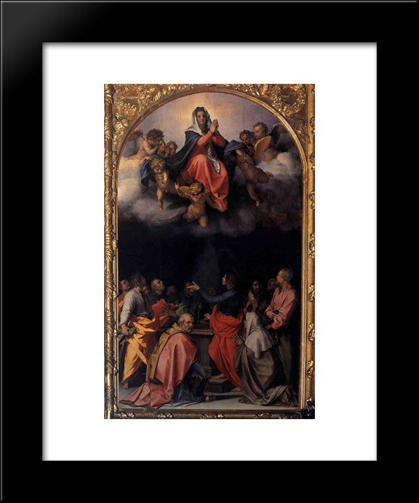 Assumption Of The Virgin 20x24 Black Modern Wood Framed Art Print Poster by Sarto, Andrea del