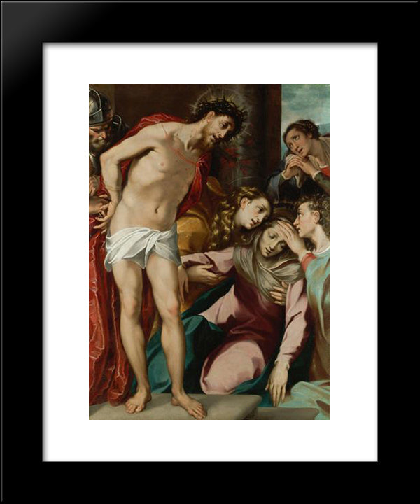 Christ At The Scourge Column 20x24 Black Modern Wood Framed Art Print Poster by Sarto, Andrea del