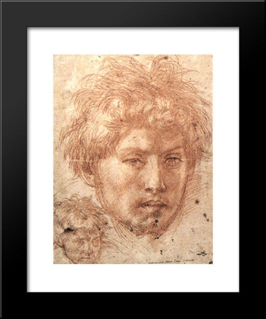 Head Of A Young Man 20x24 Black Modern Wood Framed Art Print Poster by Sarto, Andrea del