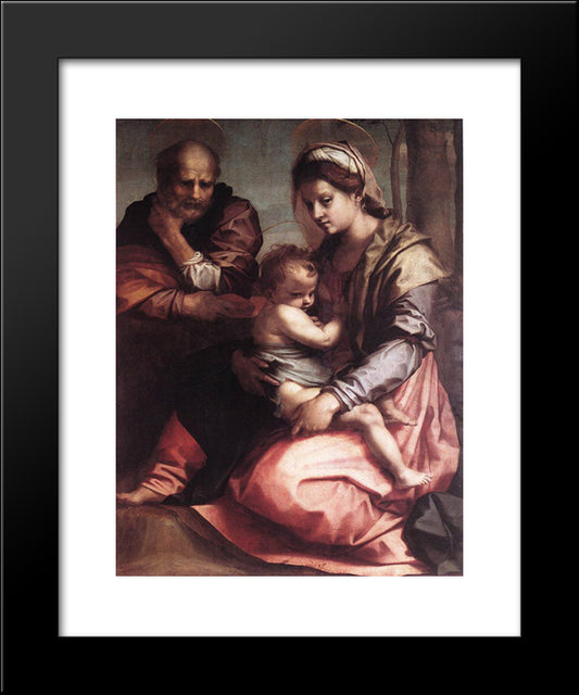 Holy Family (Barberini) 20x24 Black Modern Wood Framed Art Print Poster by Sarto, Andrea del