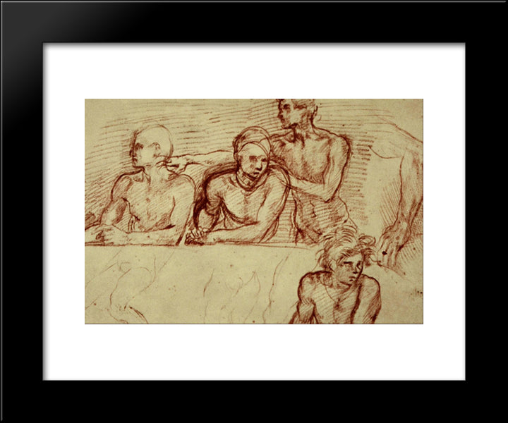 Last Supper (Study) 20x24 Black Modern Wood Framed Art Print Poster by Sarto, Andrea del