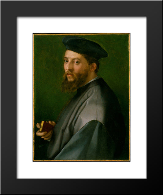 Portrait Of A Man 20x24 Black Modern Wood Framed Art Print Poster by Sarto, Andrea del