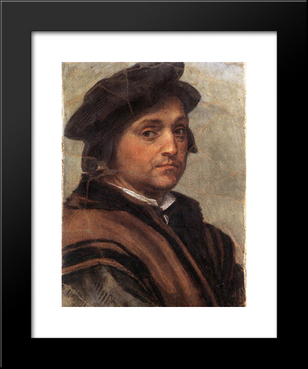 Self-Portrait 20x24 Black Modern Wood Framed Art Print Poster by Sarto, Andrea del