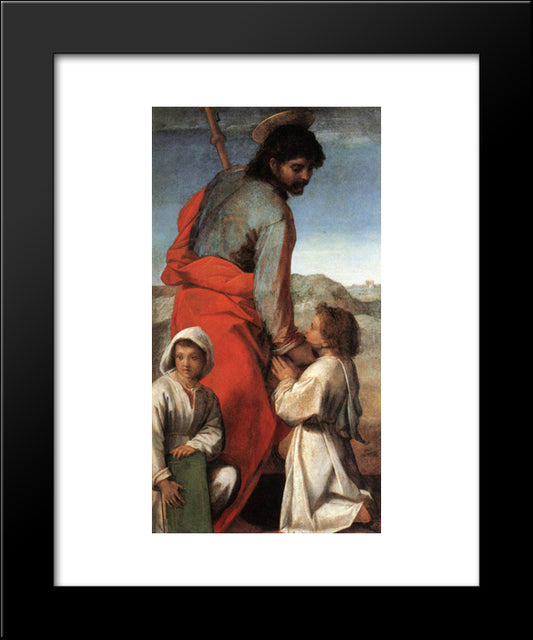 St. James With Two Children 20x24 Black Modern Wood Framed Art Print Poster by Sarto, Andrea del