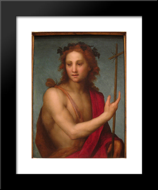 St. John The Baptist 20x24 Black Modern Wood Framed Art Print Poster by Sarto, Andrea del