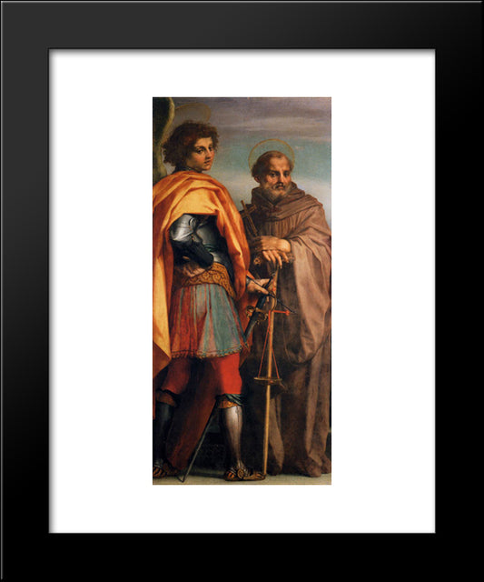 Sts Michael And John Gualbert 20x24 Black Modern Wood Framed Art Print Poster by Sarto, Andrea del